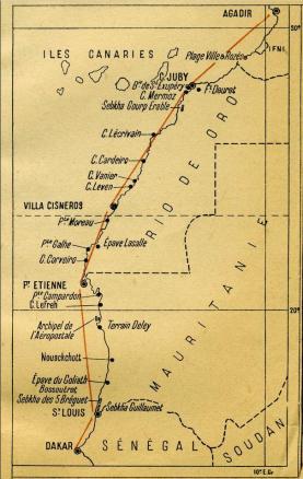 Carte de vol agadir dakar