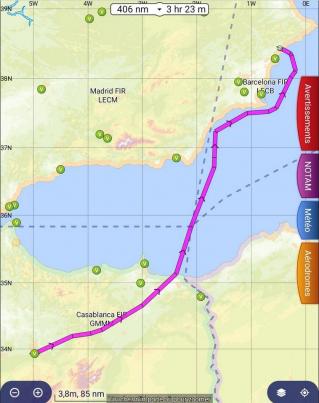 La trace gps des yovos du ciel vers alicante